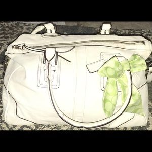 White coach long shoulder bag